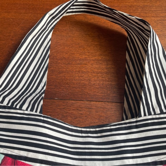 Handmade Reversible Unique Floral Striped Shoulder Hobo Bag Purse OOAK Boho - Picture 4 of 13